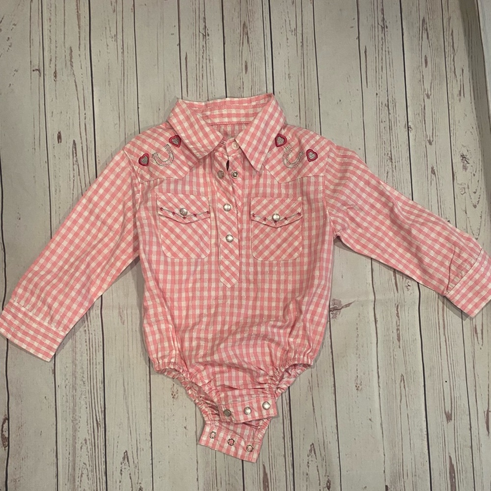 12M country western pink shirt